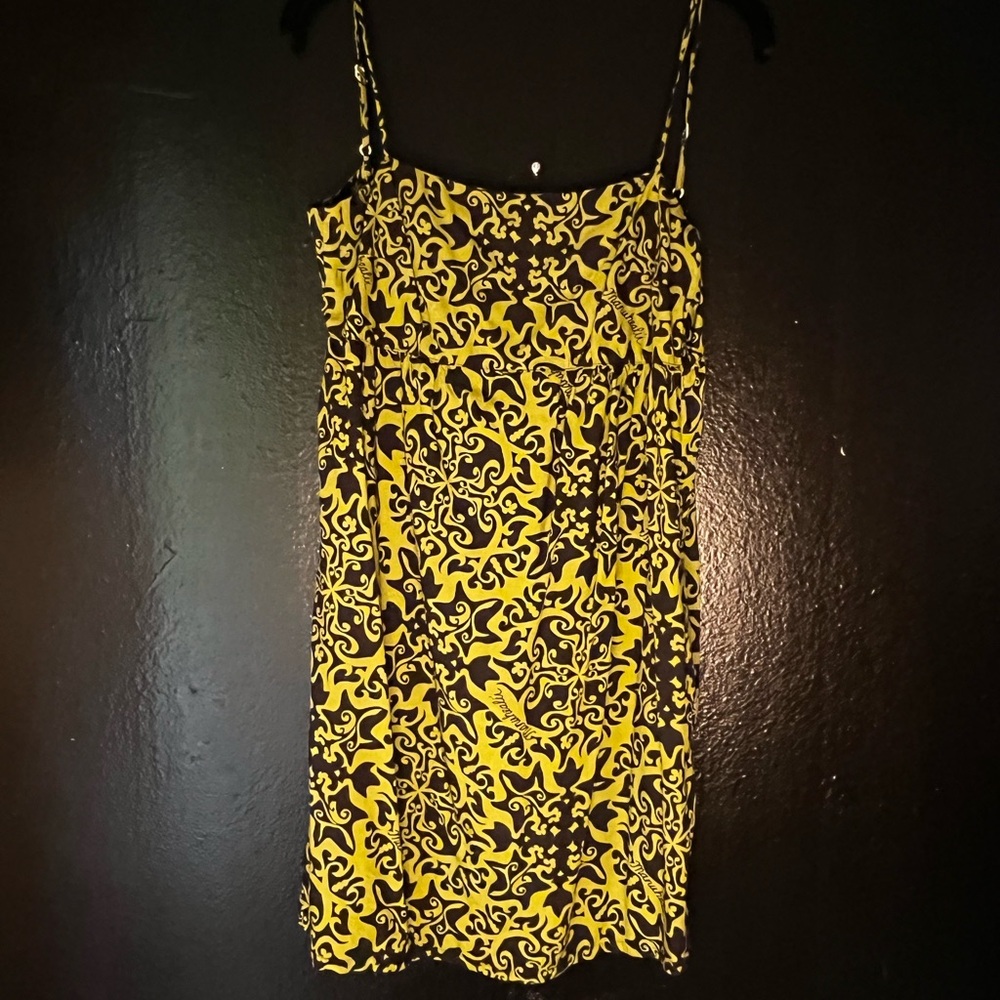 Manuhealii Olive and Black Patterned Dress